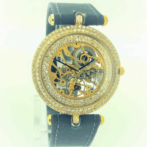 U1055 Sehr seltene skelettiert Diamantarmbanduhr mit Diamantbesatz VON CLEEF & ARPELS