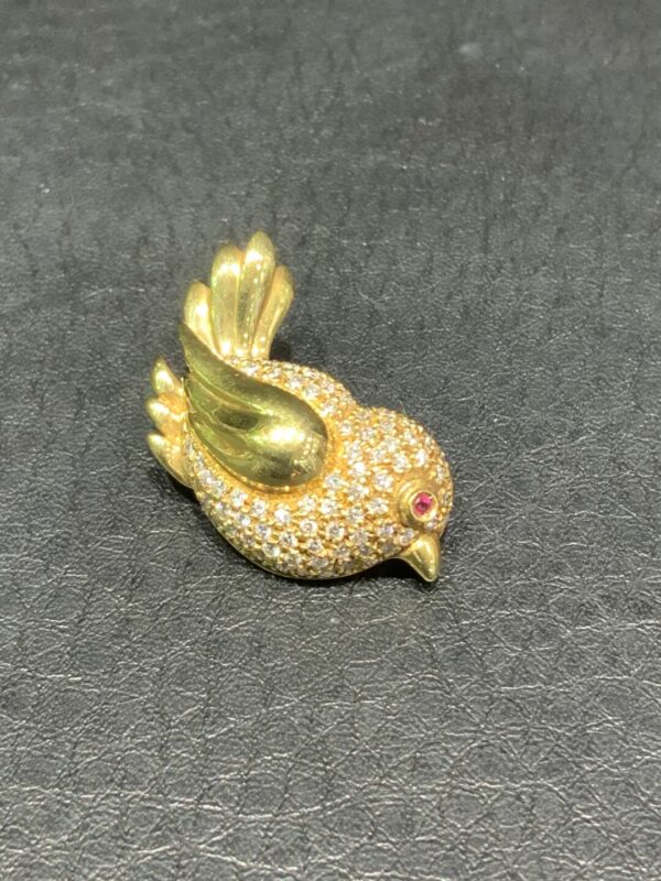 S1140 Brosche Vogel Spatz – Bild 2