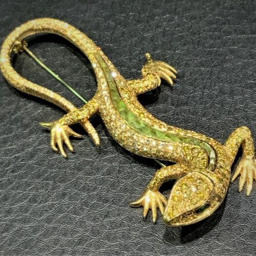 S1121 Brosche FOCHTMANN Salamander Gecko