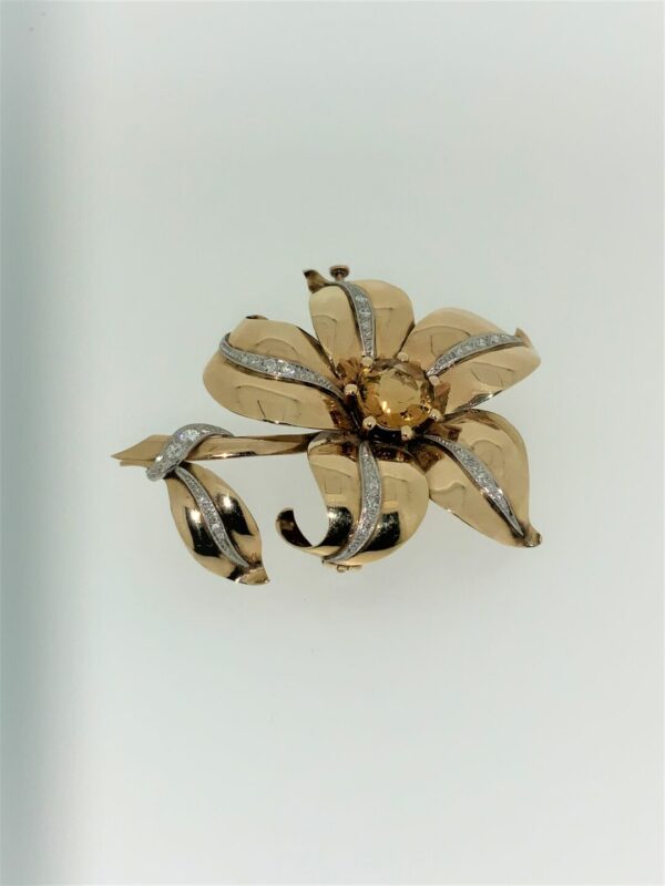 S1149 Brosche Blume Citrin – Bild 2