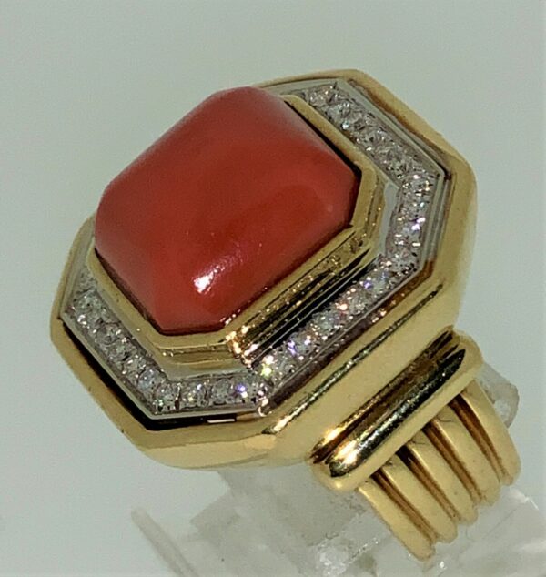 S1128 Ring Coralle mit Brillanten – Bild 2