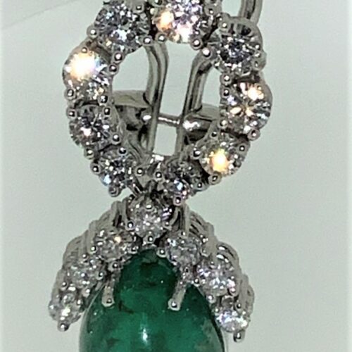 S1162 Ohrhänger Diamanten, Smaragde