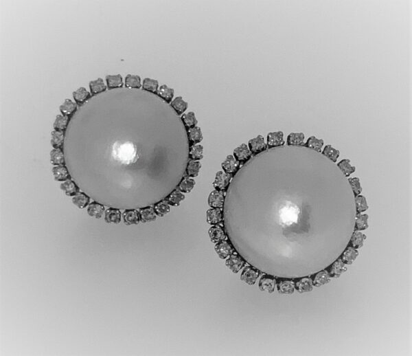 S1171 Ohrclips Mabeperle Diamanten