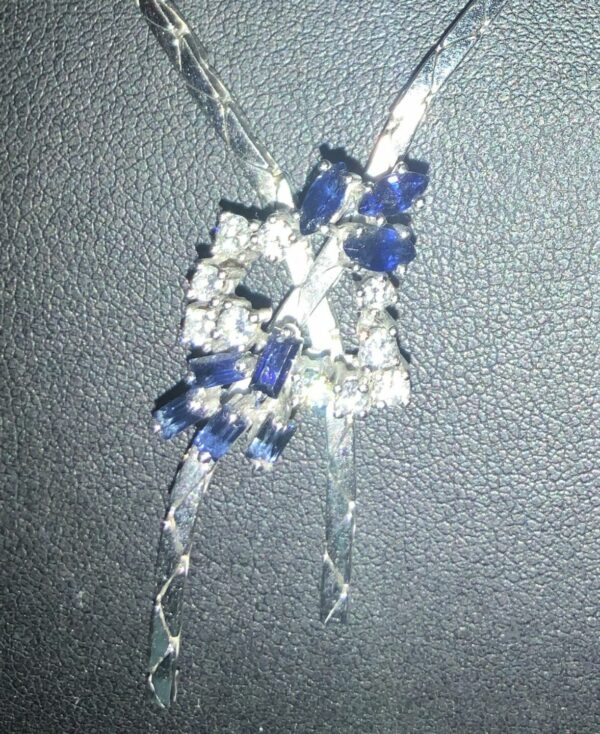 S1033 Collier mit Safire und Diamanten – Bild 2