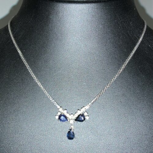 S1021 Collier mit Safire und Diamanten