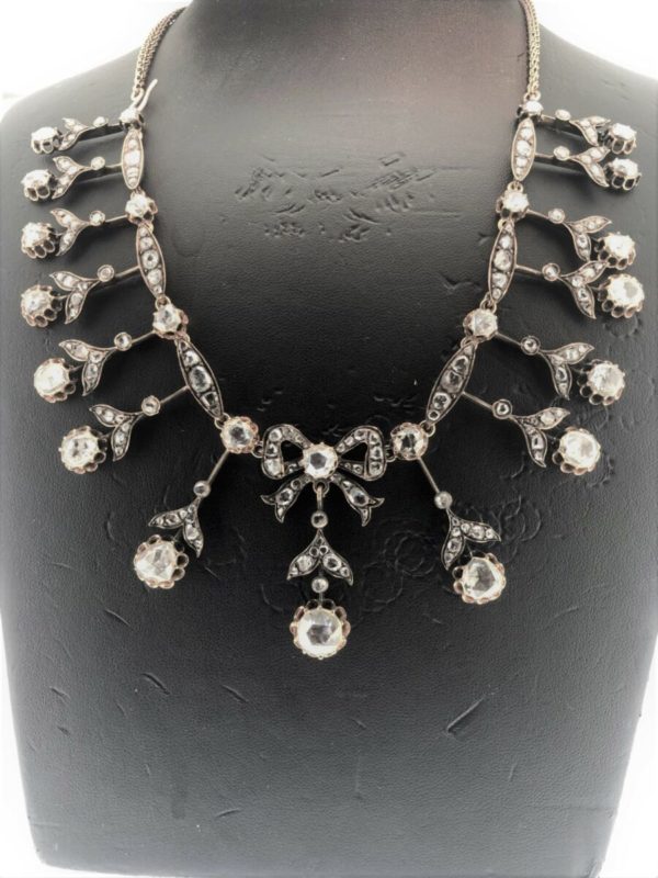 S1020 Collier Antik Rosenschliff Diamanten ca.12,85ct