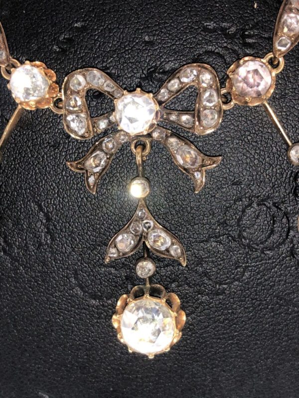 S1020 Collier Antik Rosenschliff Diamanten ca.12,85ct – Bild 3