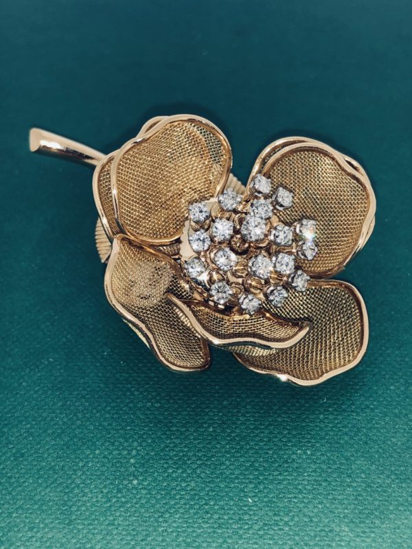 S1037 Brosche Blume – Bild 2
